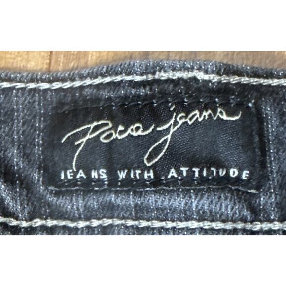 Paco Jeans Y2K Womens Juniors Black Pockets Casual Size 5/32 INCH INSEAM - Picture 3 of 9